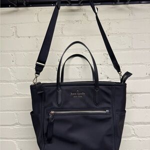 Kate Spade Black Chelsea Purse with Gold colored zippers